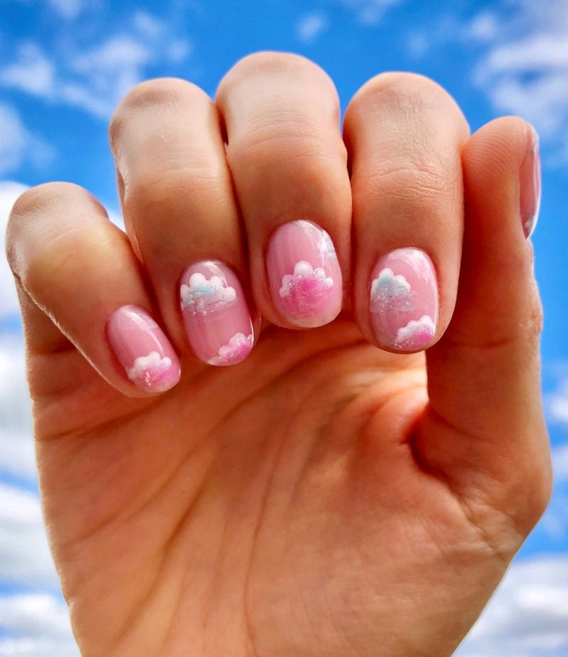 Dreamy pink cloud nail art Scratch Magazine