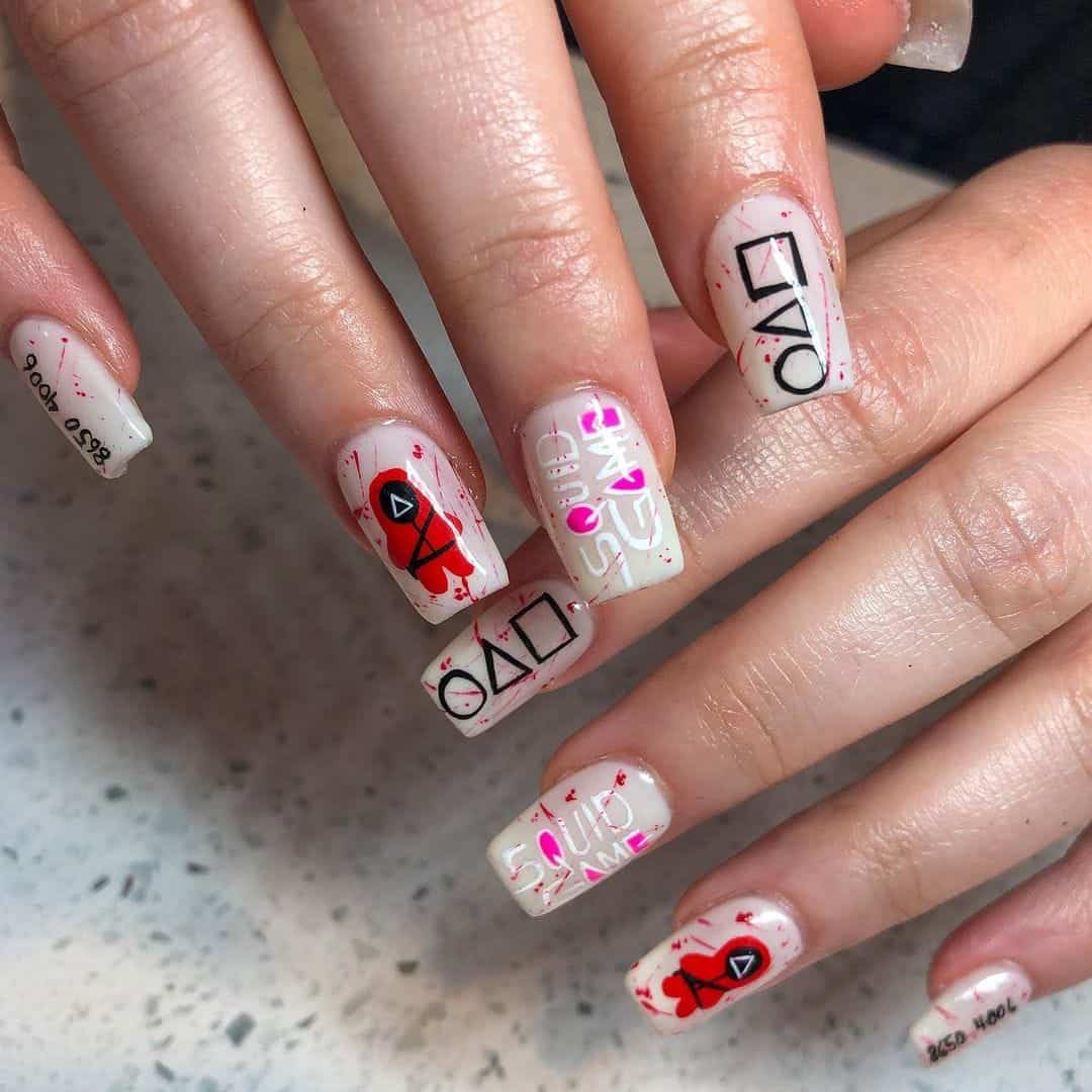 Squid Game Nail Art Scratch Magazine